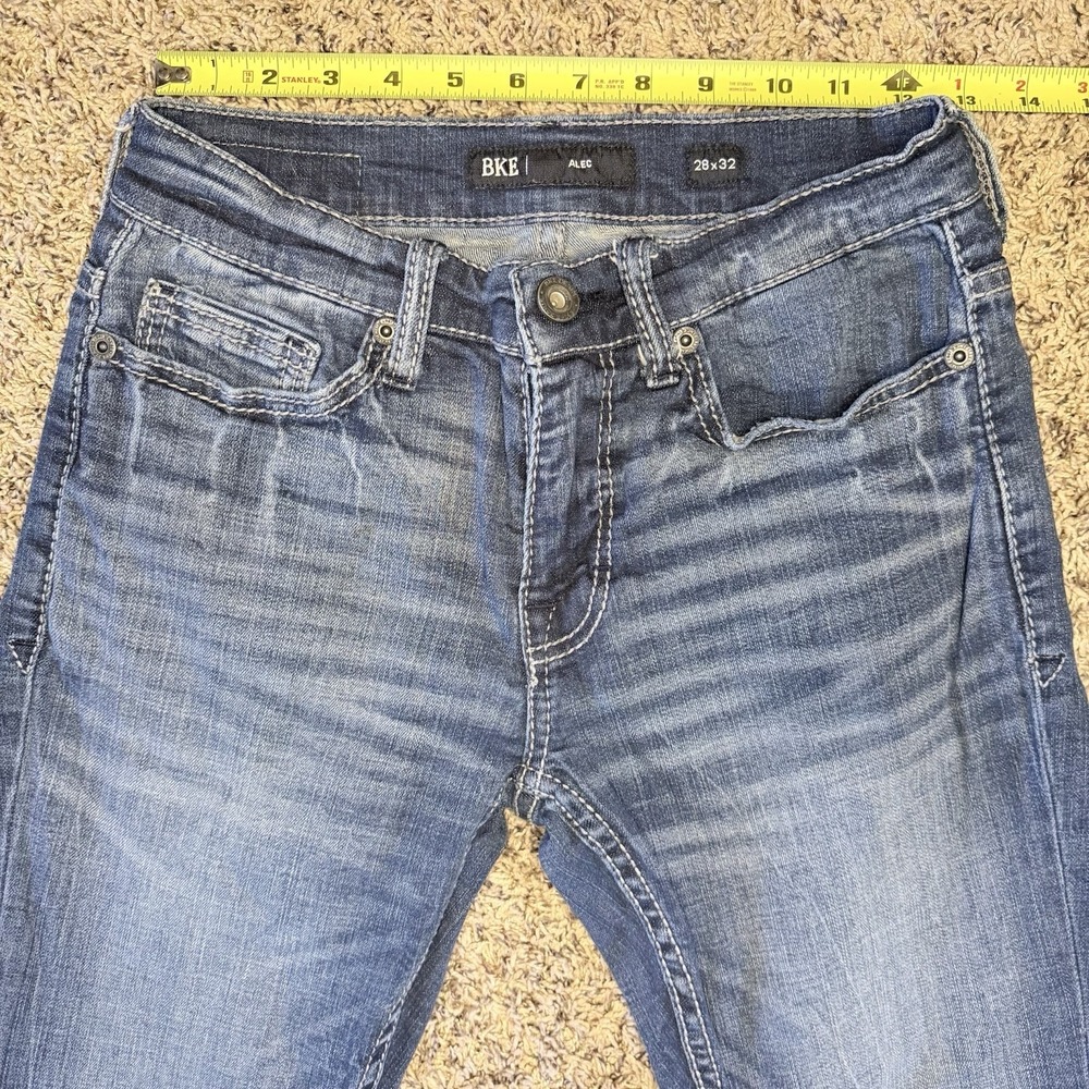 BKE Alec Jeans Mens 28x32 Blue Slim Straight Medium Wash Denim - Picture 8 of 12